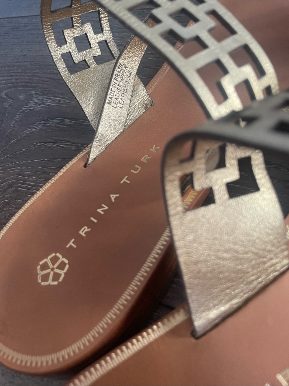 Trina Turk Gold Metallic Brentwood Sandals, size 8 1/2 - Picture 3 of 8